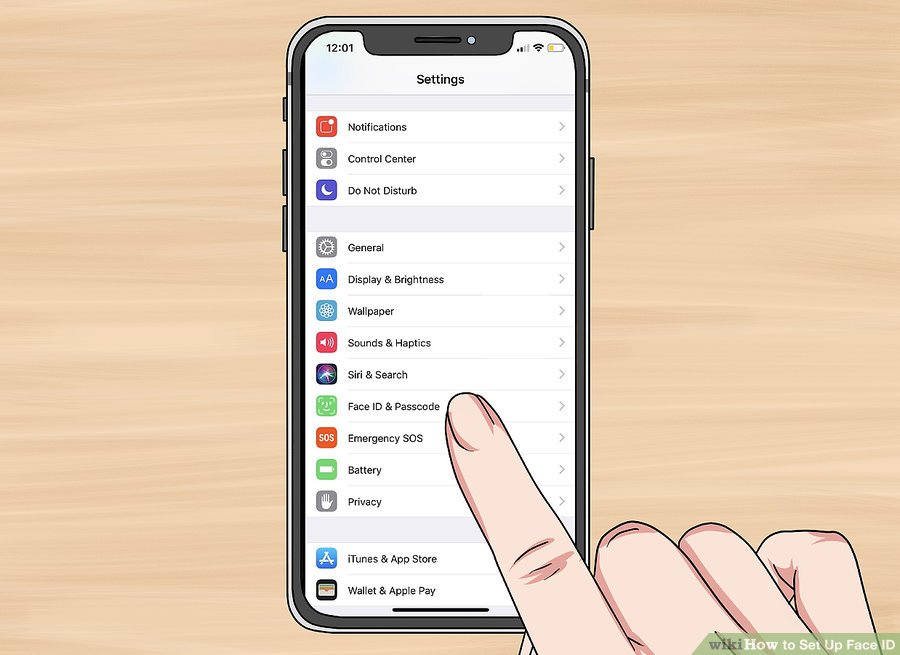گزینه ی Face ID & Passcode
