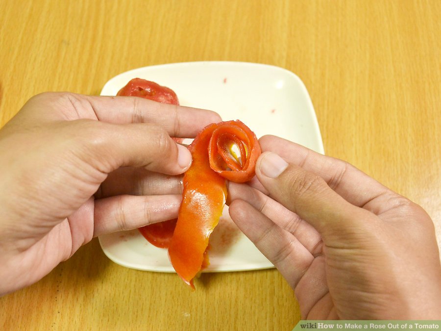 آموزش گل رز با گوجه