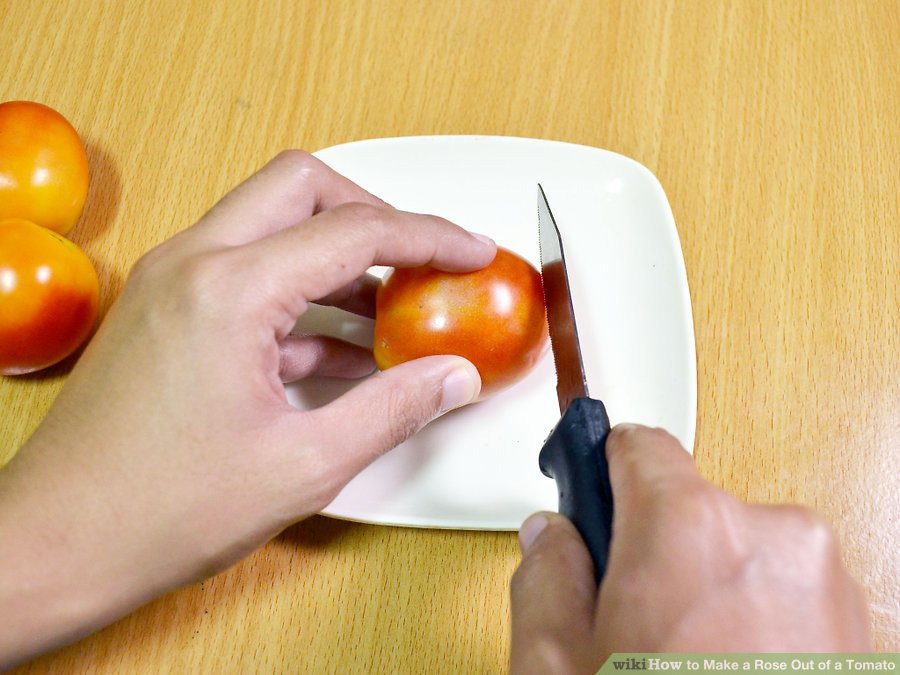 آموزش گل رز با گوجه