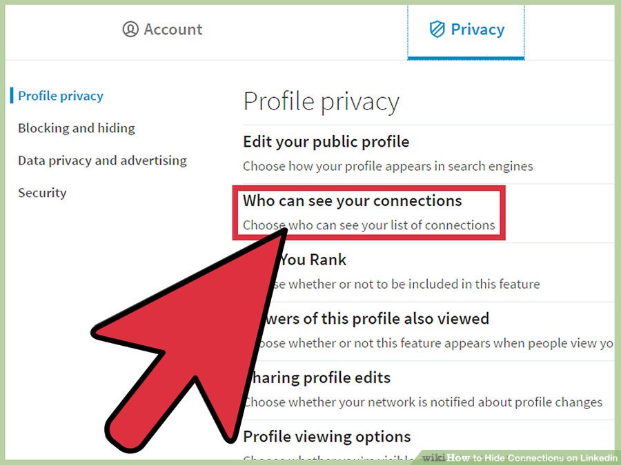 پنهان کردن ارتباطات در Linkedin