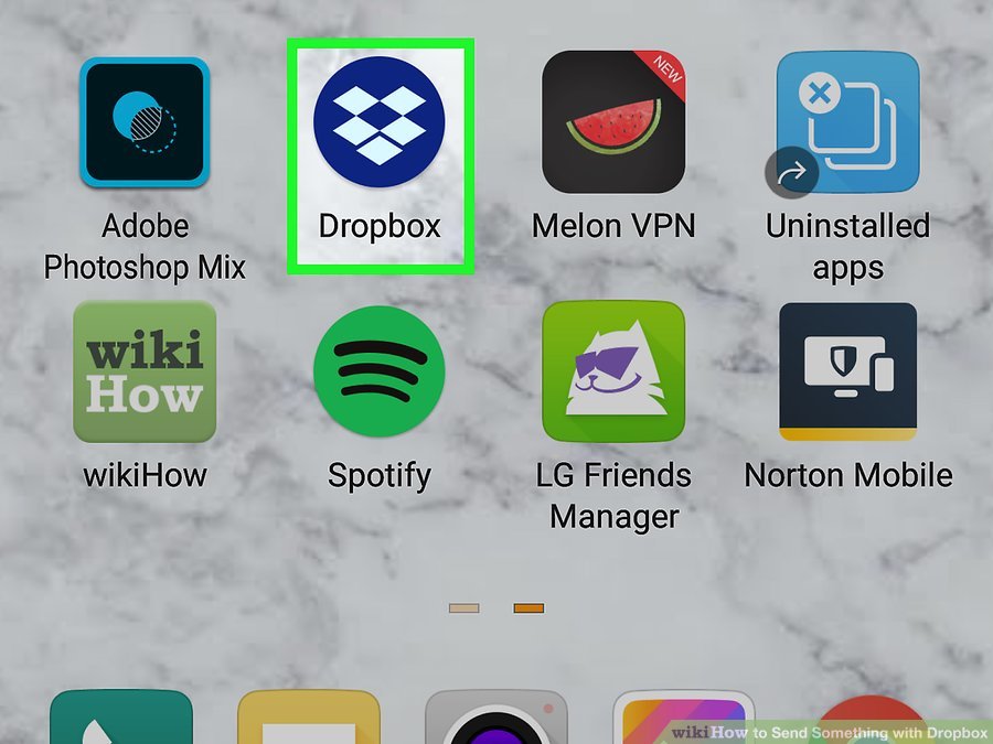 نحوه ارسال فایل با Dropbox ( از طریق برنامه Dropbox )