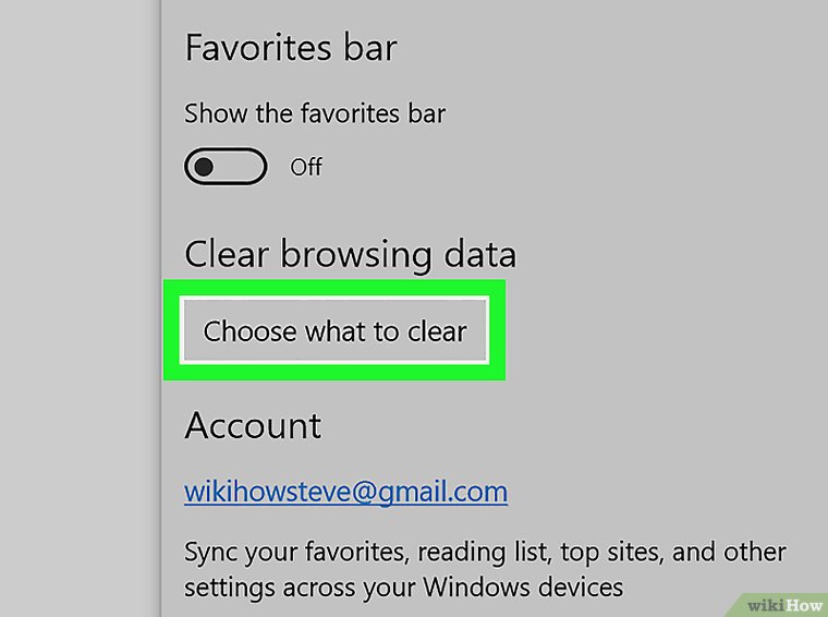 Choose what to clear