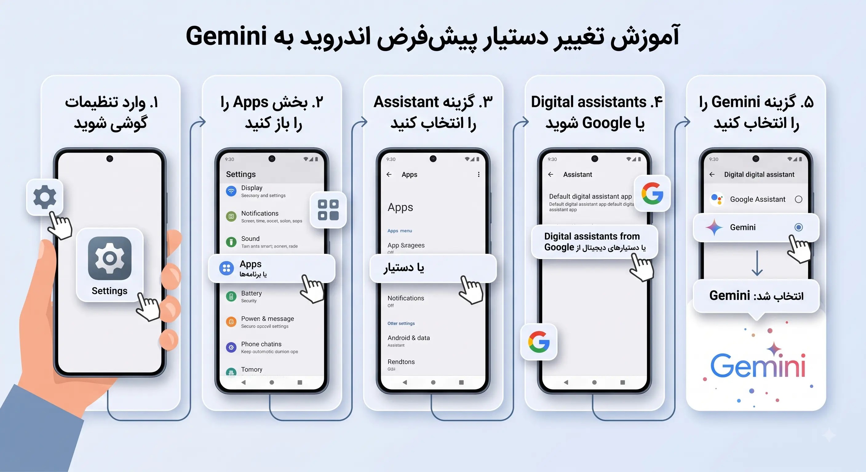 جایگزینی Gemini با Google Assistant در اندروید: راهنمای کامل